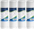 Flotronix 5 Micron 2.5" x 10" Whole House CTO Carbon Sediment Water Filter Cartridge, Compatible with DuPont WFPFC8002, WFPFC9001, SCWH-5, WHCF-WHWC, FXWTC, CBC-10, RO Systems, 4-Pack