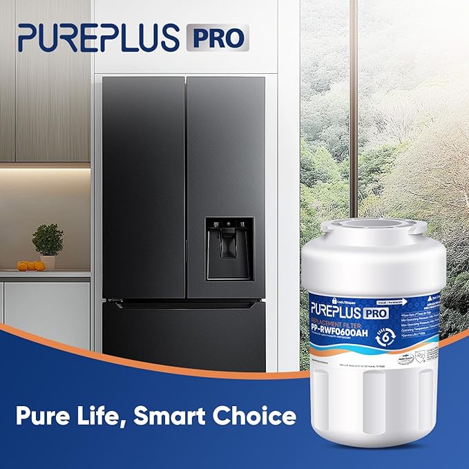 PUREPLUS PRO Refrigerator Water Filter Replacement for HDX FMG-1, PL-100, WFC1201, PC75009, RWF1060, RWF0600A, 469991 Refrigerator Cartridge, NSF/ANSI 53&42 Certified, 3Pack