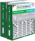 Filterbuy 20x20x5 Air Filter MERV 8 (MPR 700) Dust Defense Replacement (2-Pack), Pleated HVAC AC Furnace Filters for Trion Air Bear 255649-103 & More (Actual Size: 19.63 x 20.63 x 4.88)