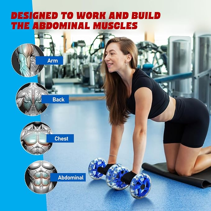 Kisangel Exercise Roller Weight Loss Equipment Exercise Abdominal Roller Ab Exercise Roller Hand Weights Dumbbell Yellow Fitness Exercise Device Fitness Wheel Wire Wheel-FlexoryFit