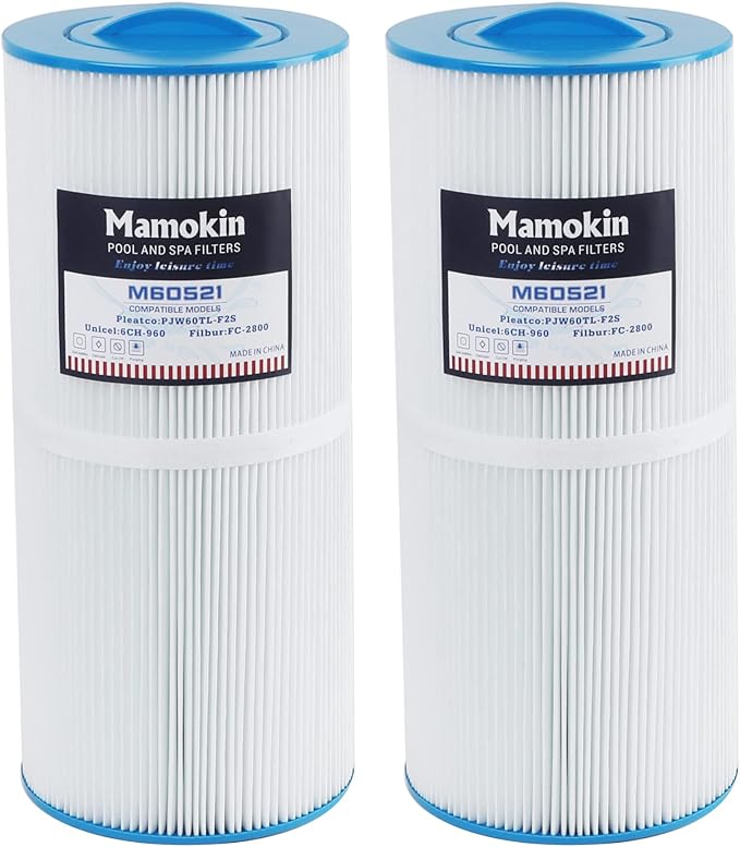 Spa Filter 6CH-960 Replaces Jacuzzi Filters J-300 J-400, Unicel 6CH-960, Pleatco PJW60TL-F2S, Filbur FC-2800, 6540-476, 6540-383, Hot Tub Filter with Closed Handle(Not be Removed)- 2 Pack