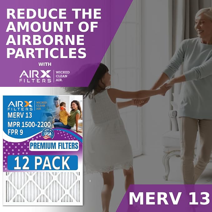 16x16x1 Air Filter MERV 13 Rating, 12 Pack of Furnace Filters Comparable to MPR - Image 4