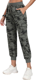 MoFiz Women's Outdoor Cargo Pants Lightweight Joggers Elastic Waist Athletic Hiking Sweatpants Casual Travel Pant with Pocket