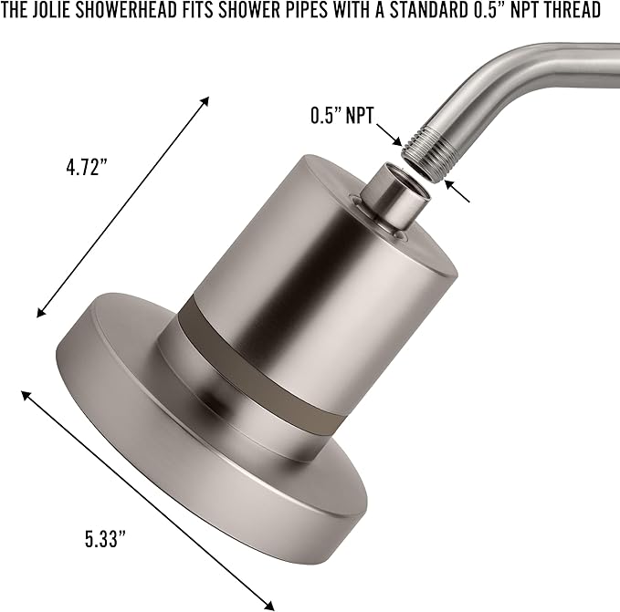 THE JOLIE FILTERED SHOWERHEAD | Clinically Tested, High Pressure Shower Filter For Healthier Hair & Skin | Reduce Hair Shedding, Protect Colored Hair, Soothe Dry Skin, Reduce Dandruff (New Jet Black)