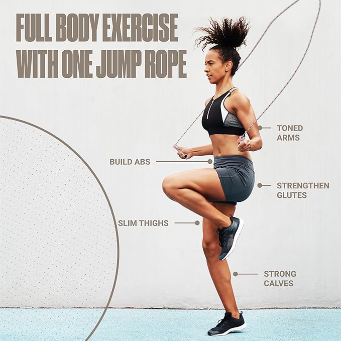 Sportbit Elite Beaded Jump Rope - Adjustable Speed Rope for Fitness, CrossFit, Boxing - Tangle-Free, Lightweight-FlexoryFit