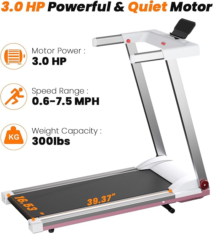 Treadmills for Home, 4-in-1 Foldable Treadmill with Incline, 300 LBS Capacity Running Treadmills for Home Small Spaces with Handles, 3.0 HP Folding Treadmill with Smart APP-FlexoryFit