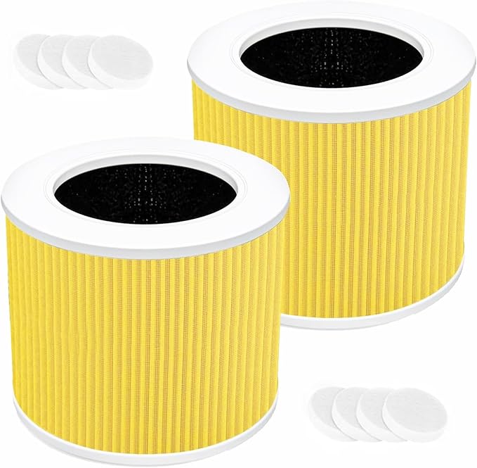 Core Mini Replacement Filter Compatible with LEVOIT Core Mini Air Purifier, 3-in-1 H13 Grade Core Mini-RF True HEPA Filter for Levoit Filter Replacement Core Mini (Core Mini-RF-PA(Yellow))