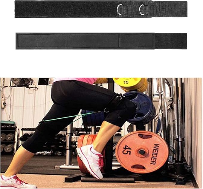 2Pcs Fitness Thigh Straps Soft Neoprene Padded Fitness Leg Exercise Attachment Adjustable Thigh Resistance Belt for Machines Gym Workout Speed Exercise Taekwondo Football Running-FlexoryFit