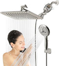 10'' Dual 20 Stage Filtered Shower Head with Handheld, 6 Spray Settings Handheld Shower Head High Pressure Rainfall Filter Combo with 12'' Adjustable Extension Arm, 71'' Shower Hose (Brushed Nickel)