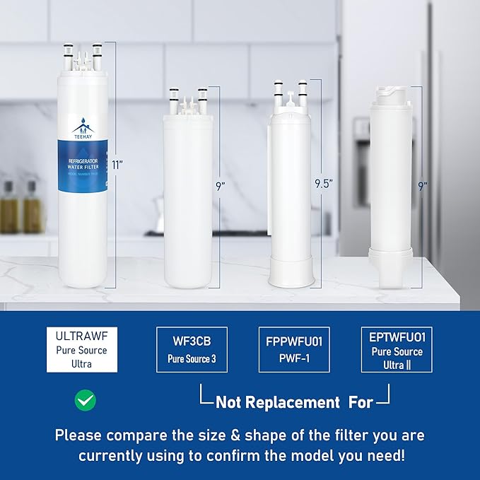 ULTRAWF Frigidaire Water Filter Replacement, Compatible with Frigidaire ULTRAWF, Pure Source Ultra, Kenmore 9999, 469999, 46-9999, A0094E28261, Height 11 inches 1 Pack (1)