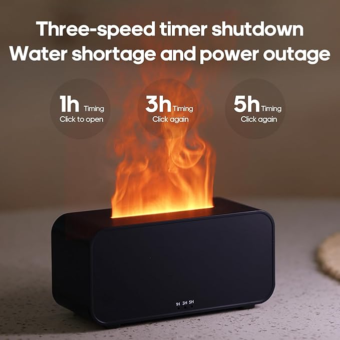 Essential Oil Air Diffuser Flame Oil Diffusers for Home,Colorful Water Vapor Fireplace Fire Humidifier for Aromatherapy Aroma Therapy Cordless Machine Room Bedroom