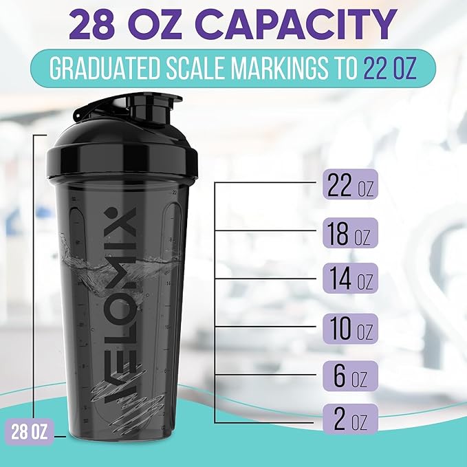 '-2 Pack- 28 oz Protein Shaker Bottles for Protein Mixes - 2x Wire Whisk | Leak Proof Shaker Cups for Protein Shakes | Bottle Pack | Shakers for Protein Shakes-(With Gift Box)-FlexoryFit