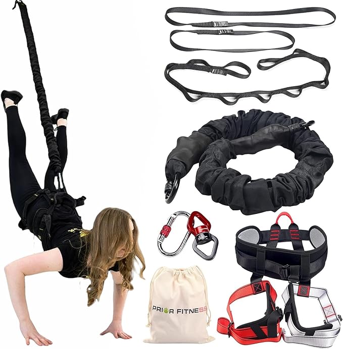 PRIOR FITNESS Bungee Fitness Set Yoga Bungee Cord Rope Resistance Air Dance Rope Exercise Fitness Home Gym Professional Training Equipment-FlexoryFit