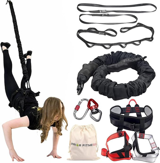 PRIOR FITNESS Bungee Fitness Set Yoga Bungee Cord Rope Resistance Air Dance Rope Exercise Fitness Home Gym Professional Training Equipment-FlexoryFit