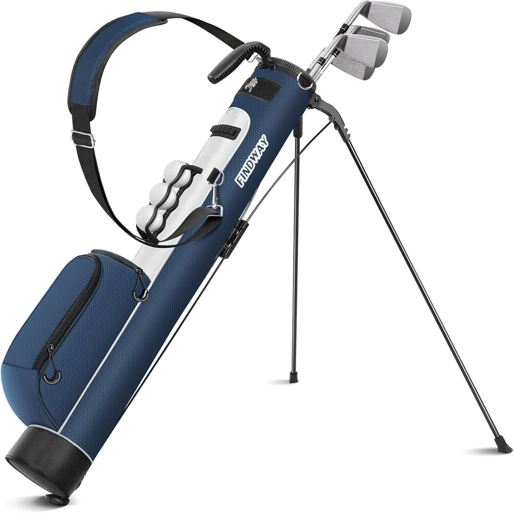 Findway Golf Stand Bag, Par 3 Golf Bag Pitch n Putt Small Golf Bag with Ball Holder and Cooler Bag, Lightweight Golf Carry Bag for Men Women