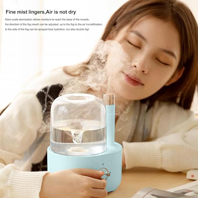 Waterspout Aroma Humidifier, Multifunctional One Piece Design Mute 5V 6W USB Essential Oil Diffuser for Car Office Room Bedroom(Green)