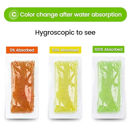 6Pcs 40 Gram Rechargeable Desiccant Packs, Indicating Silica Gel, Gun Safe Dehumidifier, New Style Moisture Absorbing Bag