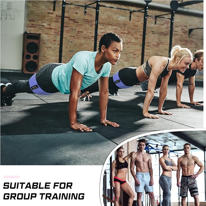 12 Pcs Fabric Resistance Bands for Working Out Booty Workout Stretch Exercise Bands Non Slip for Legs Squat Resistance Loop for Women Men Starter Butt Hip Thigh Fitness-FlexoryFit