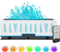 Colorful Essential Oil Diffuser, 7 Colors Flame Diffuser Changing Aromatherapy Diffuser, 200ml Cool Mist Ultrasonic Diffuser for Office, Home,Bedroom (Timeable, Waterless Auto Off- White)