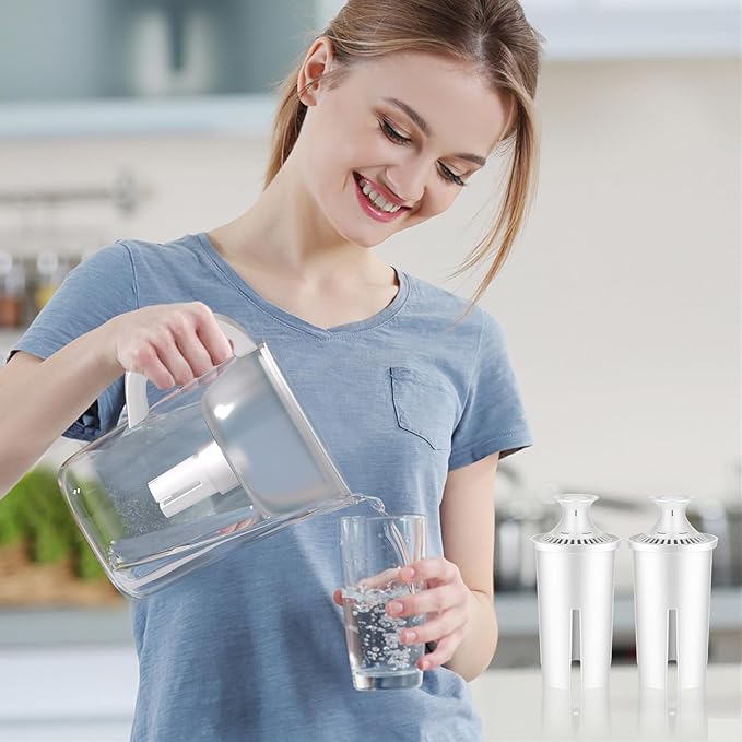 Filter Replacement Compatible with Brita® Water Filter, Pitchers, Water Filter Replacement Compatible with Brita® Classic, OB03, Mavea® 107007 35557, 4 PCS Water Pitcher Filter