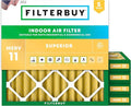 Filterbuy 14x14x2 Air Filter MERV 11 (MPR 1200) Allergen Defense Replacement (5-Pack), Electrostatic Pleated HVAC AC Furnace Filters, Made in USA (Actual Size: 13.50 x 13.50 x 1.75)