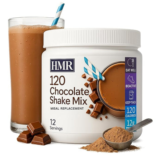 HMR 120 Chocolate Shake Meal Replacement Powder | Chocolate Shake Mix to Support Healthy Weight Loss | 12g of Protein | Nutritional Drink | Low Calorie Food | 12 Servings-FlexoryFit