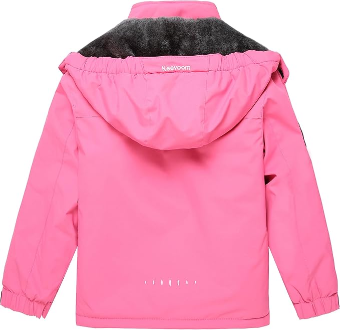 Keevoom Girl's Ski Jacket Winter Warm Thick Snow Coat Windproof Kids Outdoor Hooded Jackets-FlexoryFit