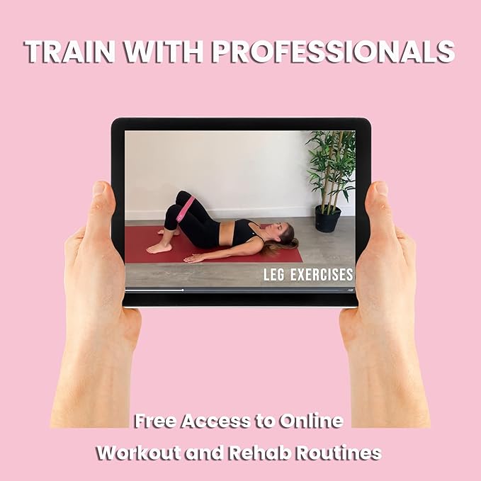 Resistance Bands for Women with Online Workouts Included - Set of Loop & Flat Bands | Ideal for Tone and Sculpt Body at Home, Pilates, Yoga or Rehab with Safe Guided Training-FlexoryFit
