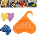 Faucet Hanging Filter Basket for Kitchen Sink, Faucet Hanging Filter Basket, Kitchen Sink Drain Basket Swan, Multifunctional Drain Basket for Kitchen Drain Strainer (Orange)