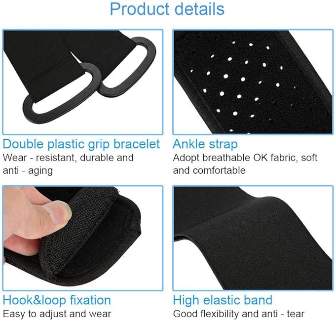 ZJchao Stretching Strap Yoga Strap, Foot Drop Fascitis Plantar Ankle Training Belt, Exercise Strap, Black, OK Cloth-FlexoryFit