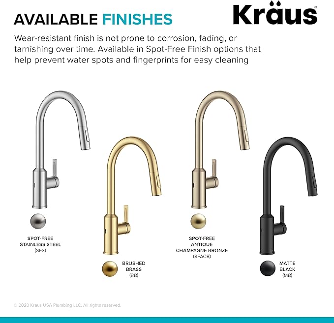 KRAUS Oletto Touchless Sensor Pull-Down Single Handle Kitchen Faucet in Matte Black, KSF-2830MB