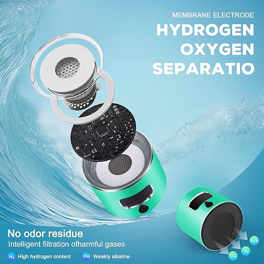 Hydrogen Water Bottle Generator with SPE/PEM Technology, Portable H2 Water Ionizer Machine, Birthday,Xmas Gift for Family Friends Office Travel Sports (Green, 9.05*Φ2.63in)