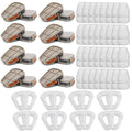 6001 Filter Cartridges Replacement for Gas Respirator, 16pcs Filter Cartridges + 16pcs Filter Covers + 64pcs Filter Cottons, Apply to 6100/6200/7501/7502/6502/6800