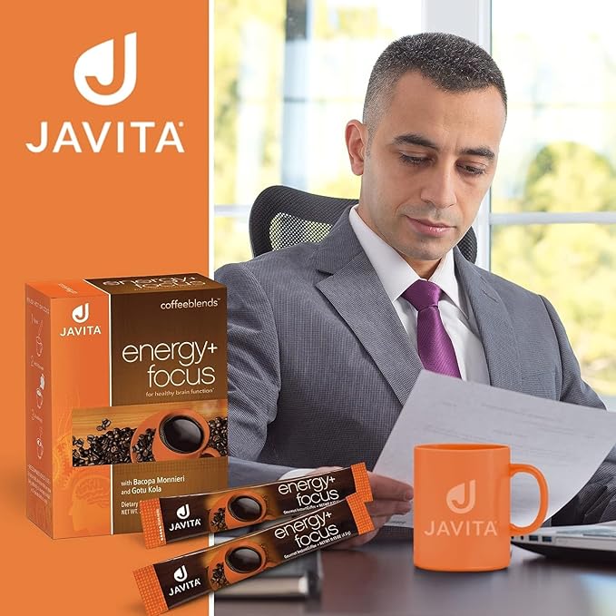 Javita Energy + Focus Instant Coffee Packets, 100% South American Arabica & Robusta Blend, plus Herbs for Clarity, Energy, & Focus, Keto, Dieters Drink, 4 boxes of 24 (4.2g) sticks-FlexoryFit