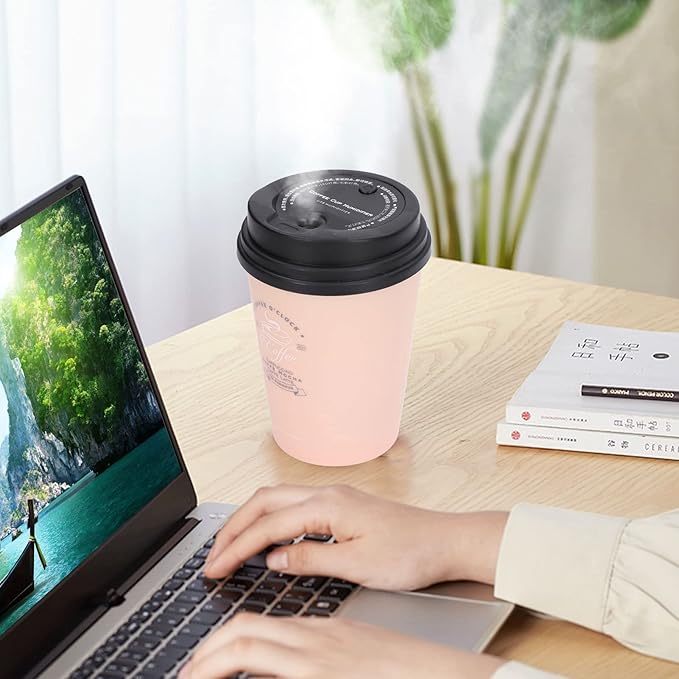 Zerodis Humidifier 300ml Car Humidifier Mini Desktop Humidifier Coffee Cup Shape Humidifier USB Humidifier()