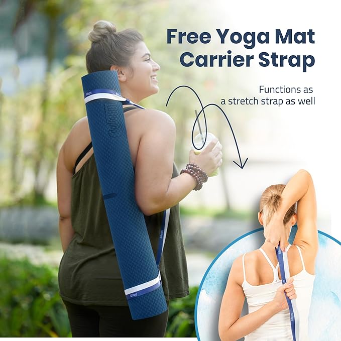 Extra Wide Yoga Mat for Men Women (72"L x 36"W) Non Slip Fitness & Exercise Mat with Alignment Marks for Yoga, Pilates, Floor Workouts-FlexoryFit