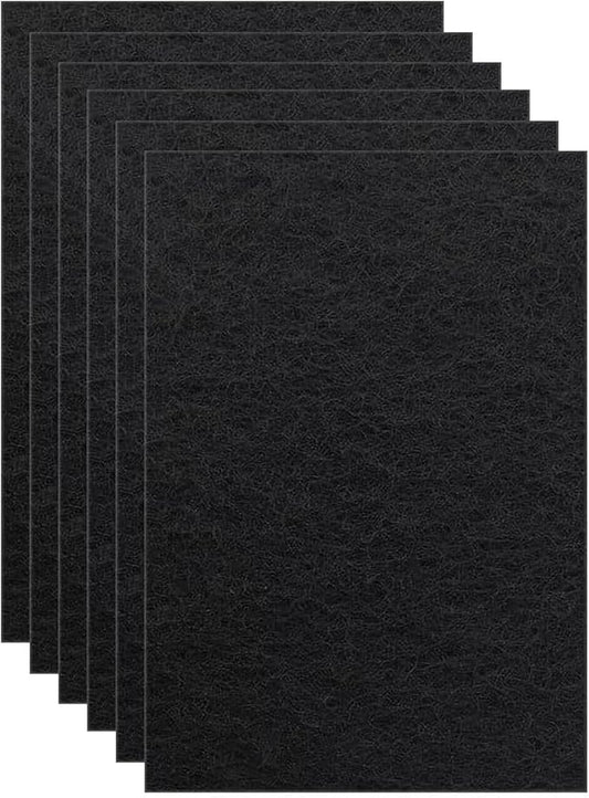 6 Pack Carbon Filters Compatible with Van Ness Cat Litter Box, 4.5 x 6.5Inch Activated Charcoal Replacement Odor Filters for Pureness F6 Zeloite Air Filter