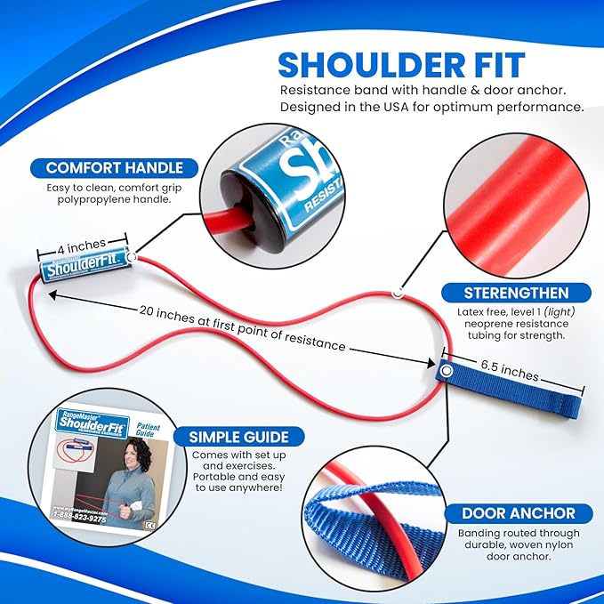 RangeMaster ShoulderFit Resistance Exerciser │ Resistance Tube Level 1│ Home Flex Cord Gym │ Shoulder Strengthening Tool │ Increase Flexibility and Mobility-FlexoryFit
