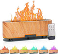 Essential Oil Diffusers, Flame Air Diffuser, 200ml Aromatherapy Diffuser with 2 Mist Mode 4 Timer Up & Waterless Auto-Off Protection for Bedroom Home, Office(Wood)