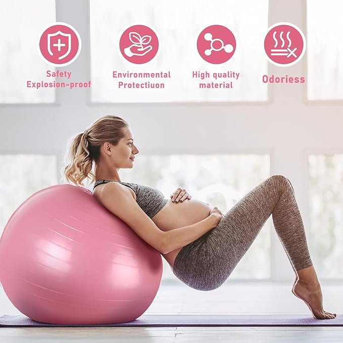 Pilates Kit for Home Workouts Women, Pilates Equipment with Pelvic Floor Exercise Devices, Figure 8 Resistance Band,Booty Bands, Large Yoga Ball for Pregnancy, Kegel Exercise, Physical Therapy-FlexoryFit
