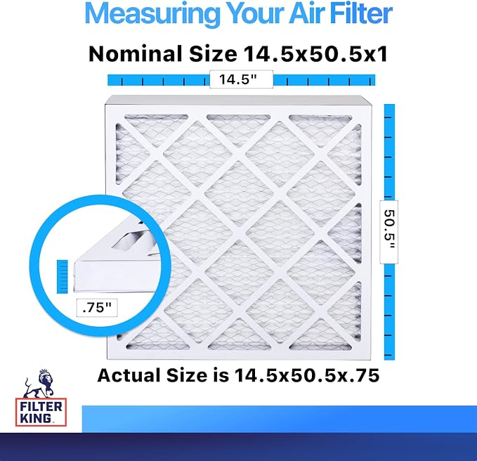 Filter King 14.5x50.5x1 Air Filter | 4-PACK | MERV 8 HVAC Pleated A/C Furnace - Image 2