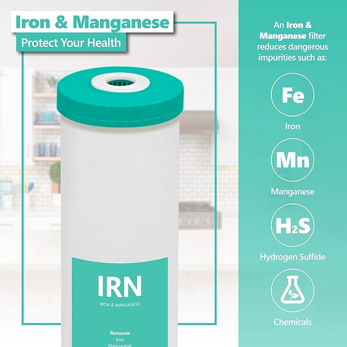 Express Water – Iron & Manganese Reducing Replacement Filter – Whole House Iron Replacement Water Filter – High Capacity Water Filter – 4.5” x 20” inch