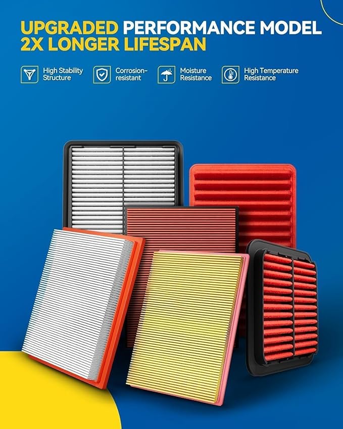 PHILTOP Engine Air Filter, High Performance, Premium, Washable,Replacement Car Air Filter for CA9711, 2010-2021 Alhambra II, 2011-2020 Caddy IV, 2005-2020 Passat