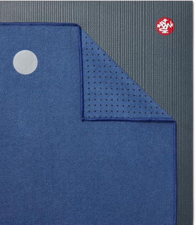 Manduka Yogitoes Yoga Towel – Rubber Grip Dots Non-Slip Bottom, Quick Dry Fitness Towel for Hot Yoga, Pilates, Exercise-FlexoryFit