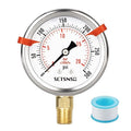 0 to 300 Psi Pressure Gauge, Glycerin Liquid Filled, 2.5 inch Dial, 1/4" NPT by SCTSNSR