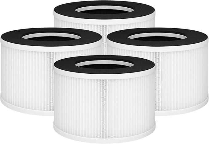 Nispira TD-1500 4-in-1 True HEPA Replacement Filters for Tredy Air Purifier TD-1500, 4 Packs
