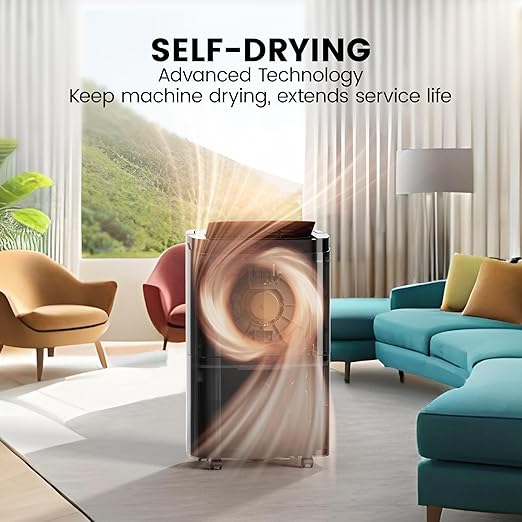 Kesnos 150 Pints 2025 Energy Star Dehumidifier for Home, Basement with Drain Hose & Large Tank, Ideal for Spaces up to 7,000 Sq. Ft. - Portable Commercial Dehumidifier with Auto Defrost & Self-Drying