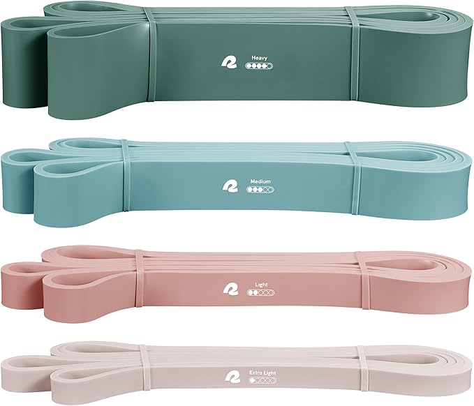 Retrospec Lift Resistance Pull Up Assistance Band Set for Working Out, Home Fitness, Toning, Stretching. Physical Therapy, Muscle Training & Exercise - Lightweight & Portable for Men & Women-FlexoryFit