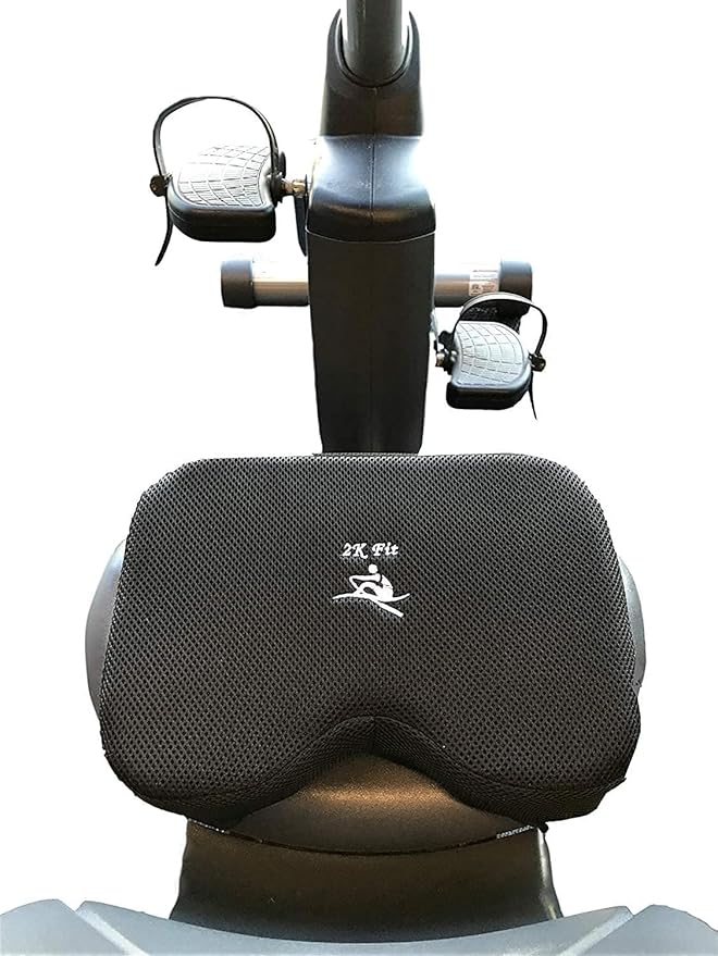 Rowing Machine Seat Cushion (Model 2) for The Concept 2 Rowing Machine with Custom Memory Foam, Washable Cover, and Straps- Concept 2 Rower, Recumbent Stationary Bike, WatterRower Seat Pad-FlexoryFit