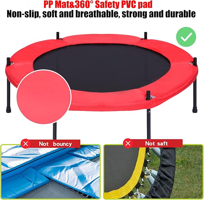 Kids Trampoline with Safety Enclosure Net - 5FT Trampoline for Toddlers Indoor and Outdoor - Parent-Child Interactive Game Fitness Trampoline Toy Gift for Boys and Girls Age 1-8-FlexoryFit